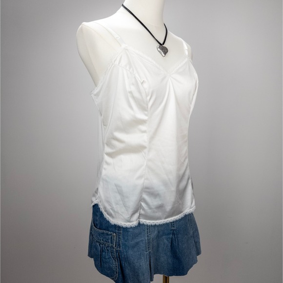 Vintage Vanity Fair White Nylon Camisole - Lace Trim‎ Slip Tank - Picture 2 of 6